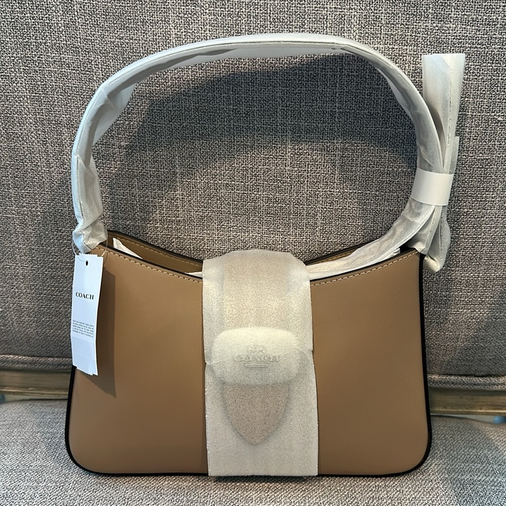 NEW- Coach Eliza Shoulder Bag- color Taupe - Picture 7 of 13